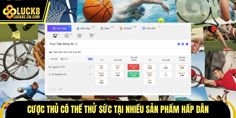 Cược thủ có thể thử sức tại nhiều sản phẩm hấp dẫn